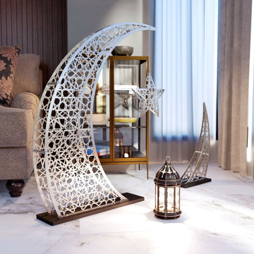 Rising Crescent & Star Ramadan Decor - Metal Islamic Home Decoration - Islamic Wall Art Store