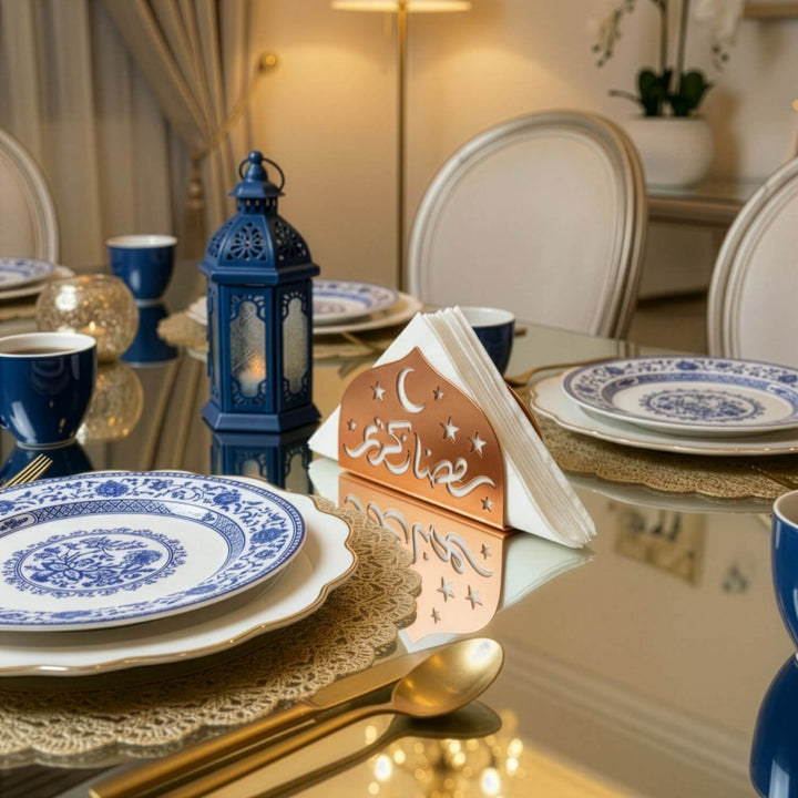 Ramadan Kareem Napkin Holder – Metal Iftar Table Decor