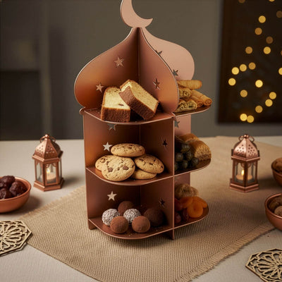 Metal Minaret Serving Stand – Ramadan Iftar Date & Sweet Tray