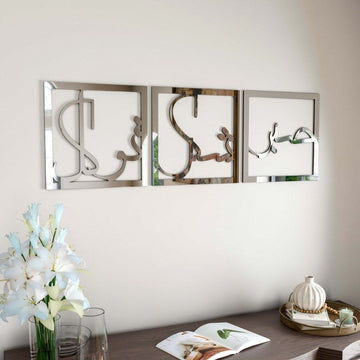 Sabr Shukr Tawakkul Wooden Islamic Wall Art Set - Patience Gratitude Trust with Arabic Calligraphy - Islamic Wall Art Store