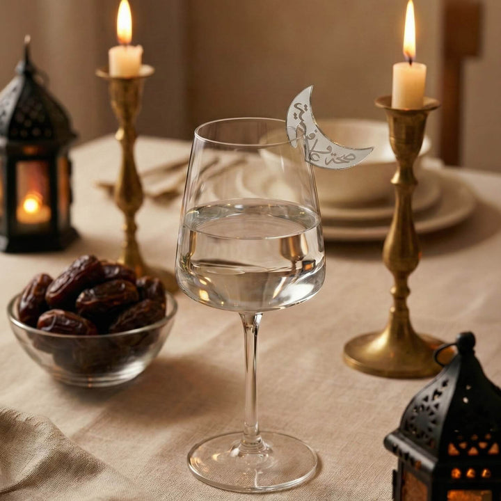 Crescent Moon Acrylic Drink Markers – Islamic Glass Charms