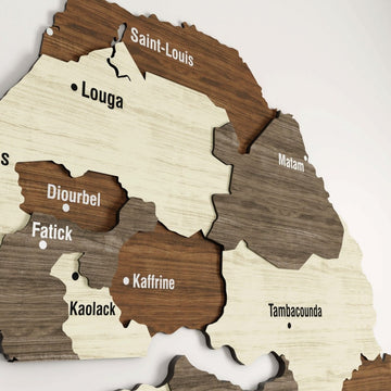 Senegal Map Wall Wooden Decor - Elegant Office&Home Art - Islamic Wall Art Store