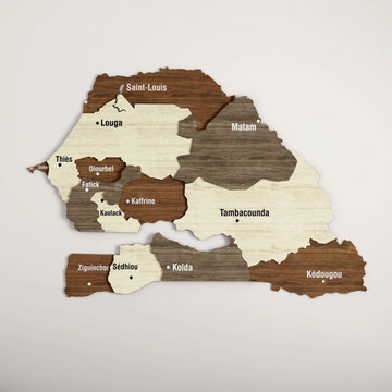 Senegal Map Wall Wooden Decor - Elegant Office&Home Art - Islamic Wall Art Store