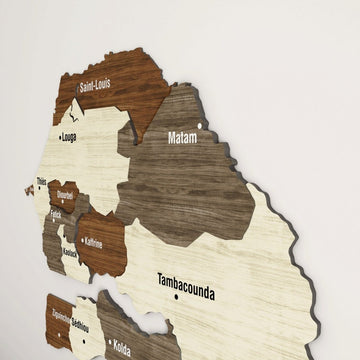 Senegal Map Wall Wooden Decor - Elegant Office&Home Art - Islamic Wall Art Store