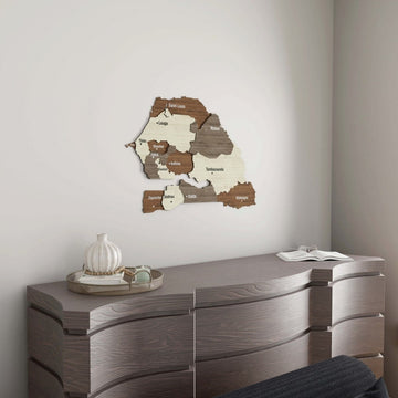 Senegal Map Wall Wooden Decor - Elegant Office&Home Art - Islamic Wall Art Store