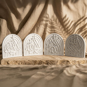 Stone Islamic Table Decor - SubhanAllah, Alhamdulillah, AllahuAkbar - Handmade Dhikr Art