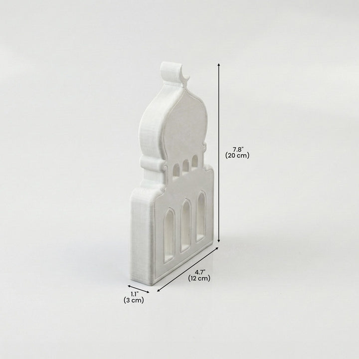 Minimalist Mosque Silhouette Stone Decor – Modern Islamic Arch Sculpture