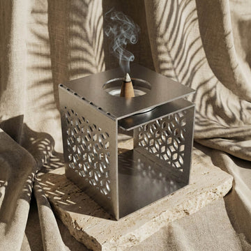 Geometric Fretwork Metal Mabkhara – Modern Islamic Incense Burner