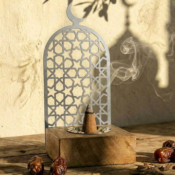 Tower Style Bakhoor Burner – Vertical Metal & Wood Mabkhara