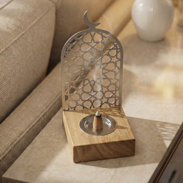 Mabkhara moderne haute – Brûle-encens à bakhoor sur base en bois