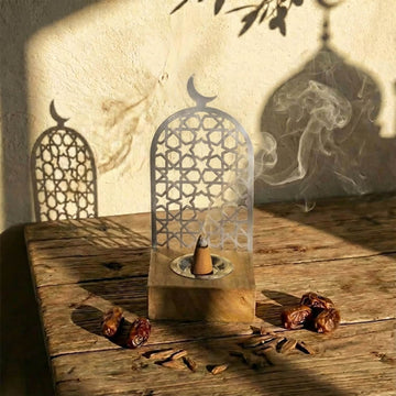 Tower Style Bakhoor Burner – Vertical Metal & Wood Mabkhara