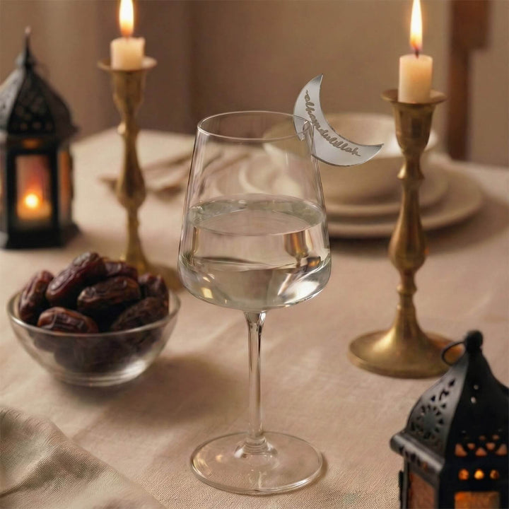 Crescent Moon Acrylic Drink Markers – Islamic Glass Charms