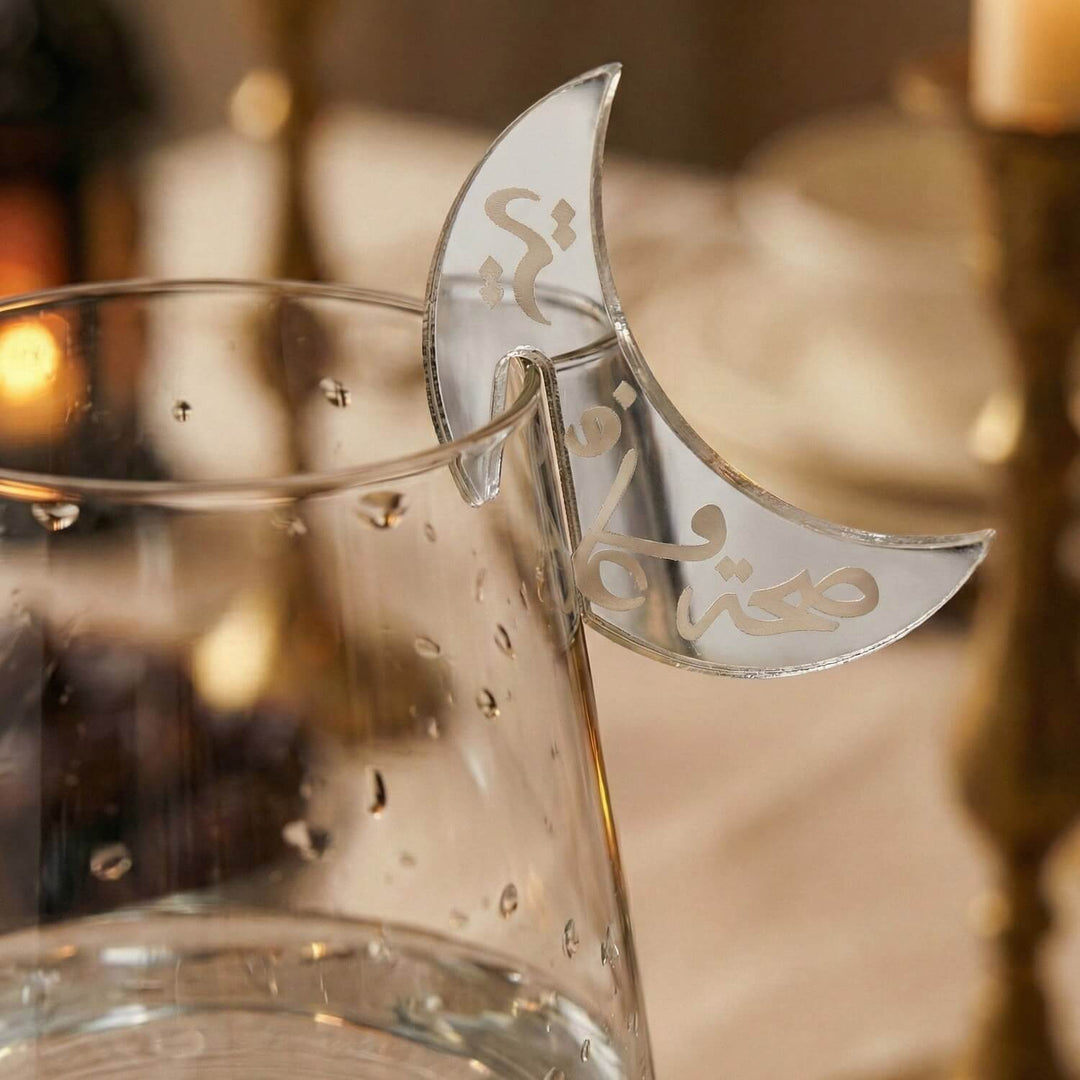 Crescent Moon Acrylic Drink Markers – Islamic Glass Charms