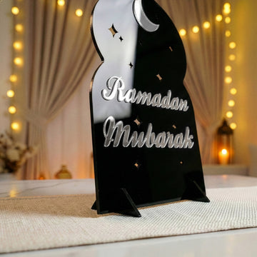 Décoration de table Ramadan Moubarak en acrylique – Présentoir islamique moderne