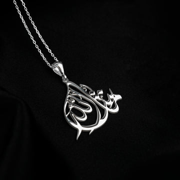 Silver Mashallah Diwani pendant with chain