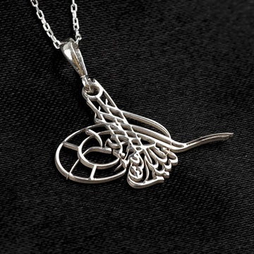 Collier Tughra Bismillah - Pendentif en argent sterling 925