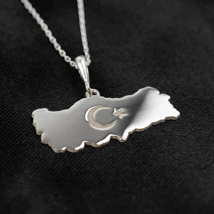 Turkey Map Necklace - 925 Sterling Silver