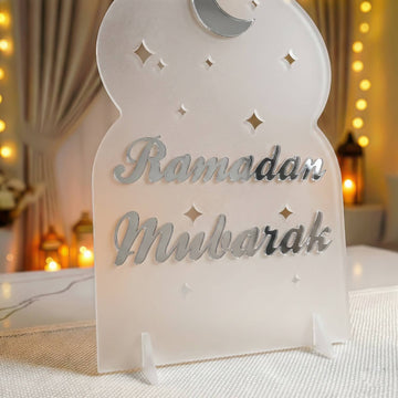 Décoration de table Ramadan Moubarak en acrylique – Présentoir islamique moderne