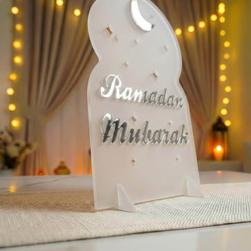 Décoration de table Ramadan Moubarak en acrylique – Présentoir islamique moderne