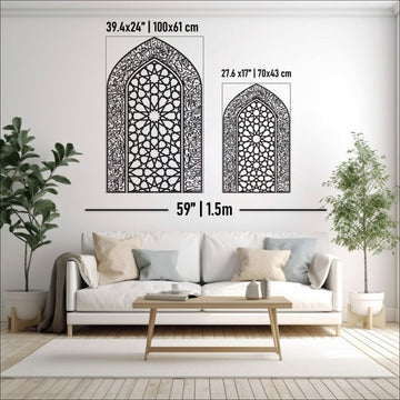 Ayatul Kursi Mihrab Design Shiny Metal Islamic Wall Art, Islamic Decor - Islamic Wall Art Store