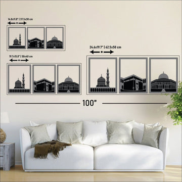 Masjid Al - Haram Islamic Wall Art Kaaba Masjid An - Nabawi Masjid Al Aqsa Islamic Decorations for Home - Islamic Wall Art Store
