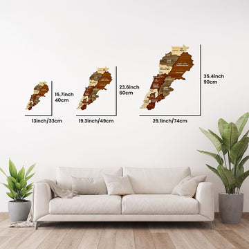 Lebanon Wooden Wall Map, Wood Islamic Wall Art Decor - Islamic Wall Art Store