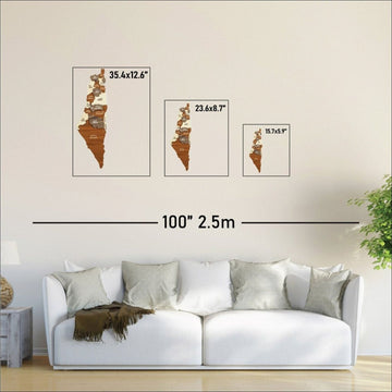 Palestine Wooden Wall Map Islamic Wall Art Decor - Islamic Wall Art Store