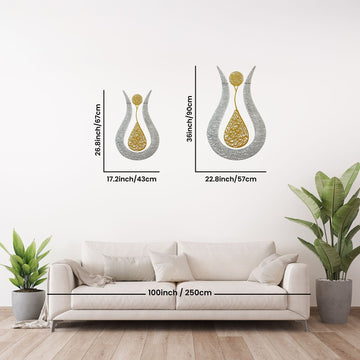 Ayetul Kursi Islamic Wall Art, Modern Tulip Design Matte Metal Islamic Artwork - Islamic Wall Art Store