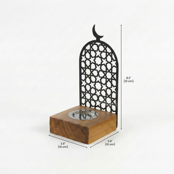 Tower Style Bakhoor Burner – Vertical Metal & Wood Mabkhara