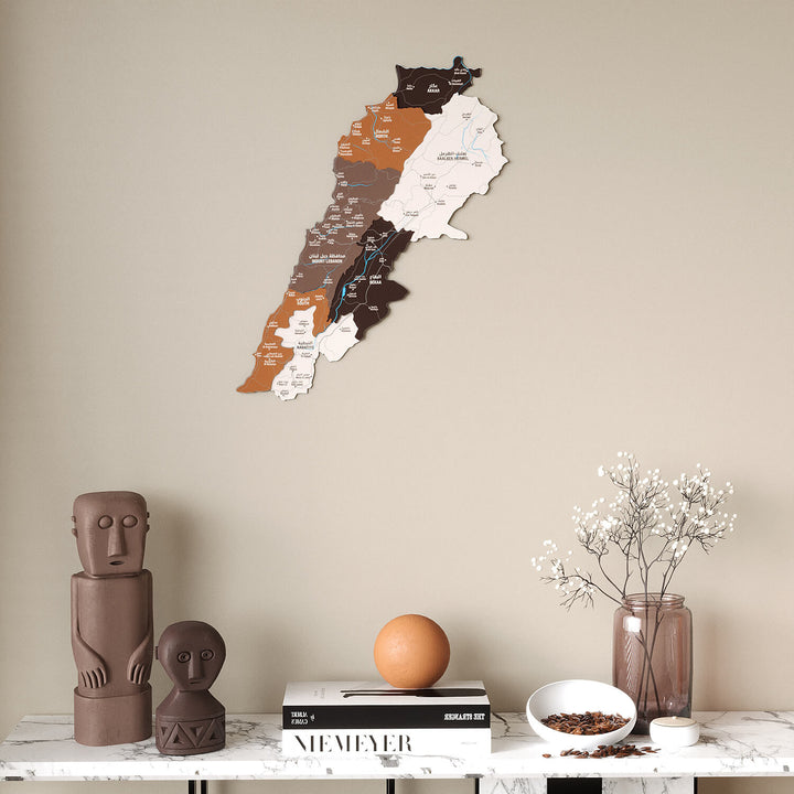 Colorful Lebanon Wooden Wall Map 3D Heritage Decor