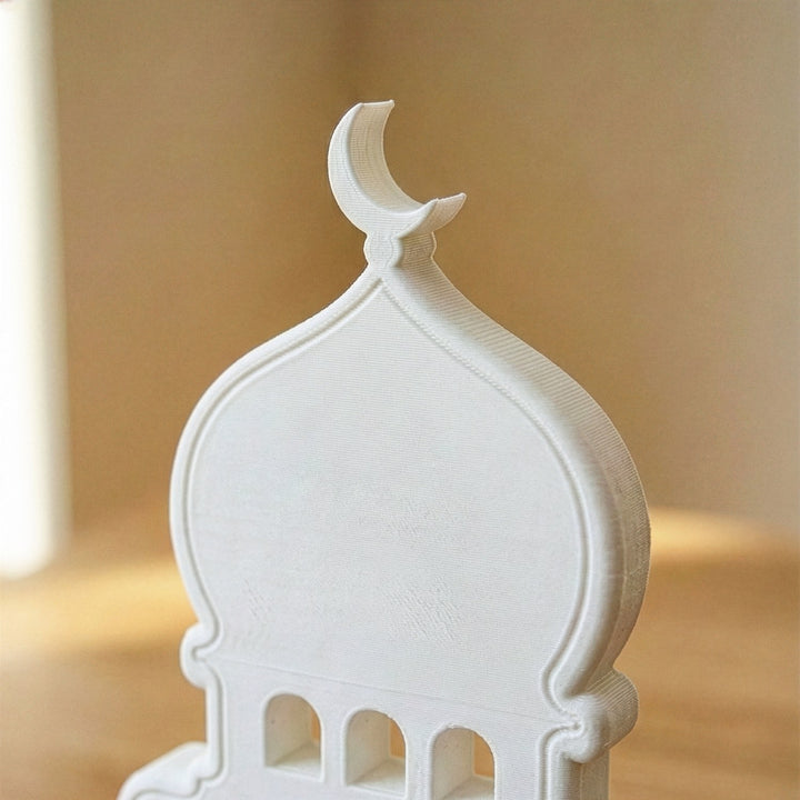 Minimalist Mosque Silhouette Stone Decor – Modern Islamic Arch Sculpture