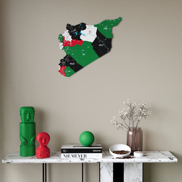 Syrian Wooden Wall Map 3D Wood Art Decor