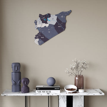 Syrian Wooden Wall Map 3D Wood Art Decor