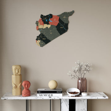 Syrian Wooden Wall Map 3D Wood Art Decor