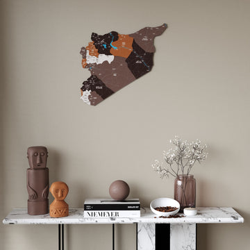 Syrian Wooden Wall Map 3D Wood Art Decor