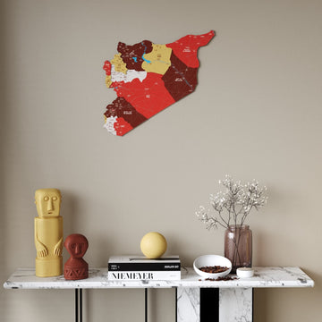 Syrian Wooden Wall Map 3D Wood Art Decor