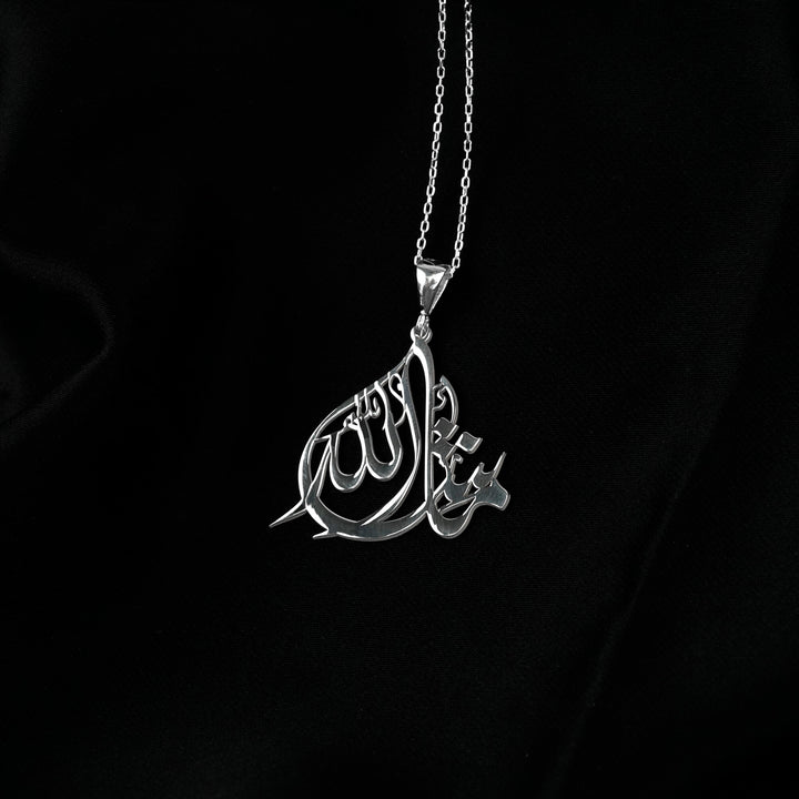 Mashallah Diwani necklace, polished silver