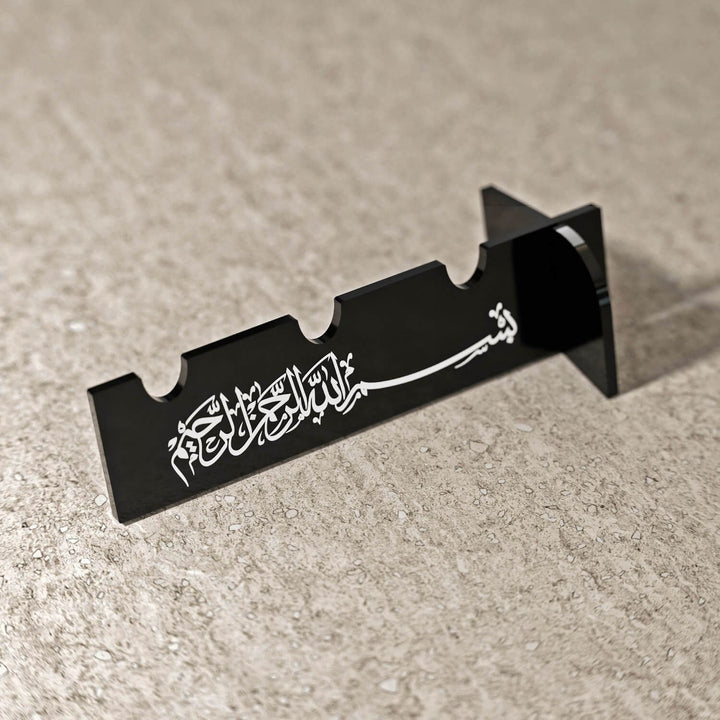 Thuluth Basmala Acrylic Cutlery Holder – Mirror Finish Iftar Table Decor