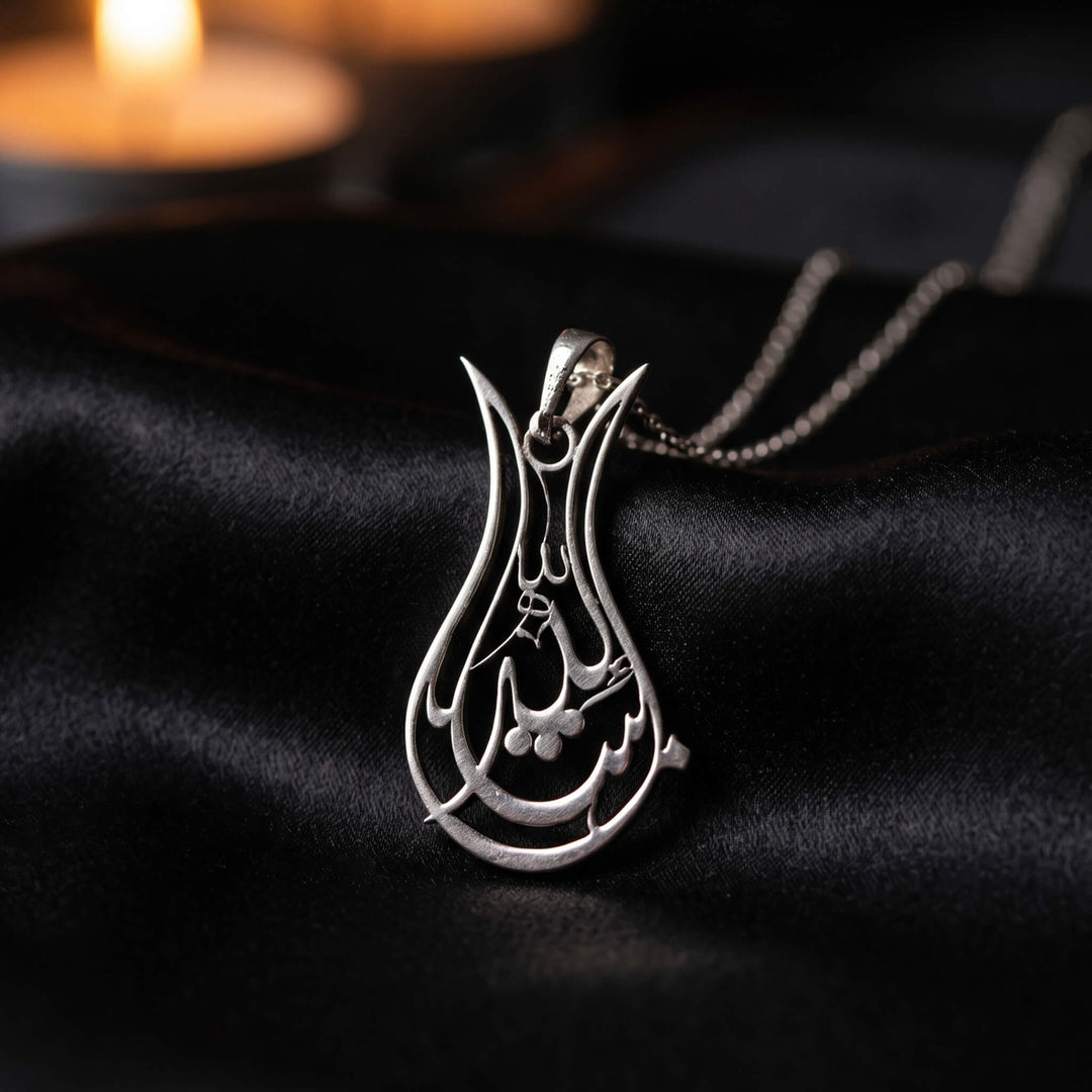 Tulip Mashallah necklace, 925 sterling silver