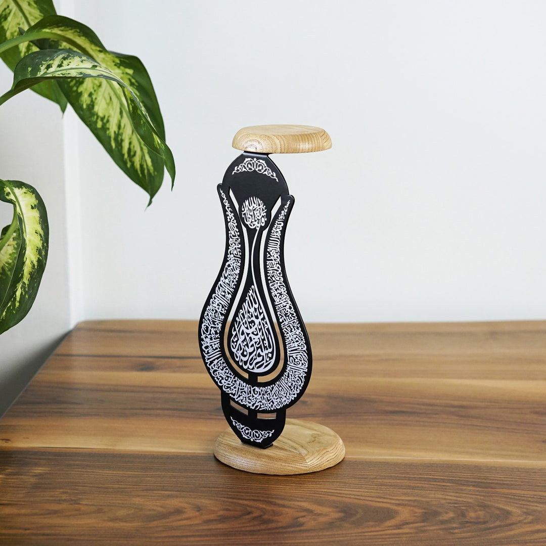 tulip-shaped-ayatul-kursi-islamic-candle-holder-black-uv-print-arabic-calligraphy-islamicwallartstore