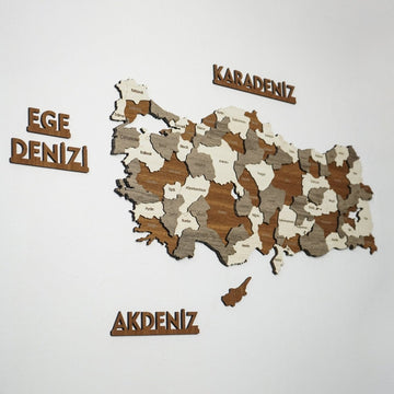 Turkiye Wooden Wall Map Islamic Wall Art Decor - Islamic Wall Art Store