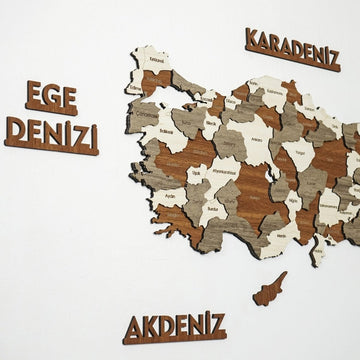Turkiye Wooden Wall Map Islamic Wall Art Decor - Islamic Wall Art Store