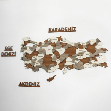 Turkiye Wooden Wall Map Islamic Wall Art Decor - Islamic Wall Art Store