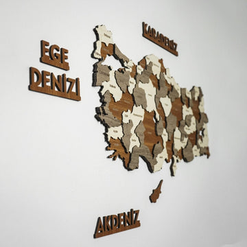 Turkiye Wooden Wall Map Islamic Wall Art Decor - Islamic Wall Art Store