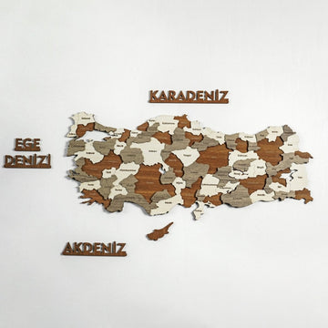 Turkiye Wooden Wall Map Islamic Wall Art Decor - Islamic Wall Art Store