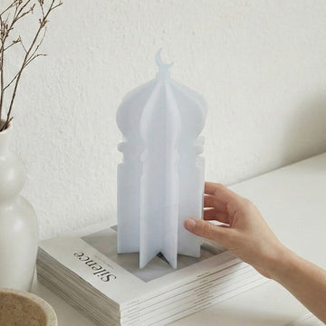 Ramadan 3D Acrylic Mosque Table Decor – Modern Minimalist Interlocking Statue