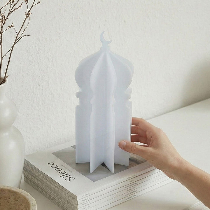 Ramadan 3D Acrylic Mosque Table Decor – Modern Minimalist Interlocking Statue