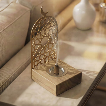 Mabkhara moderne haute – Brûle-encens à bakhoor sur base en bois