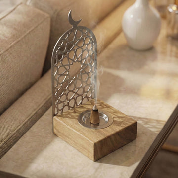 Mabkhara moderne haute – Brûle-encens à bakhoor sur base en bois