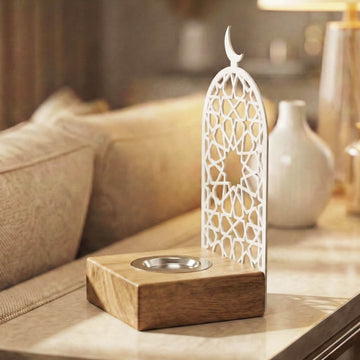 Mabkhara moderne haute – Brûle-encens à bakhoor sur base en bois
